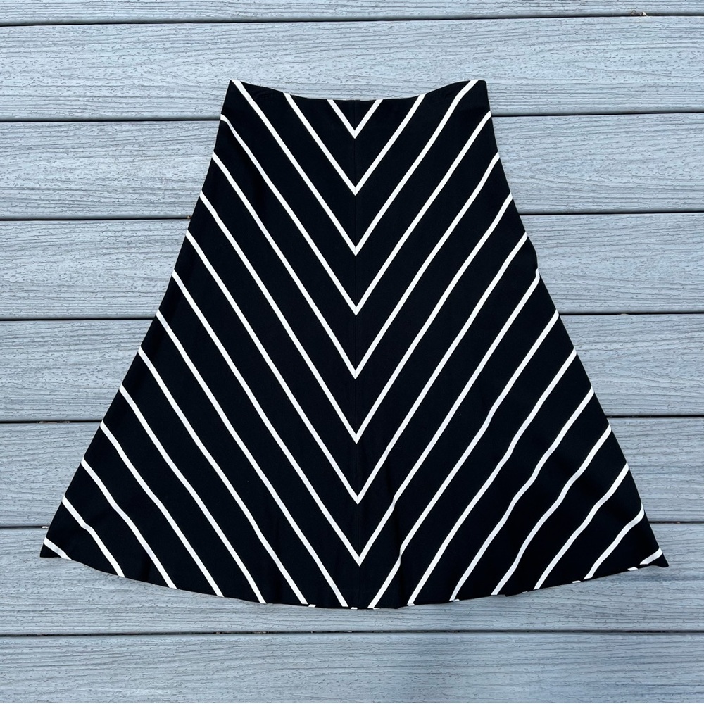 NWT White House Black Market Striped Ponte A-Line Skirt